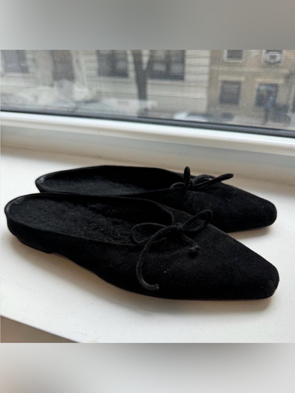 Staud “Gina” Ballet Flat Mules in Black Suede - Picture 3 of 5